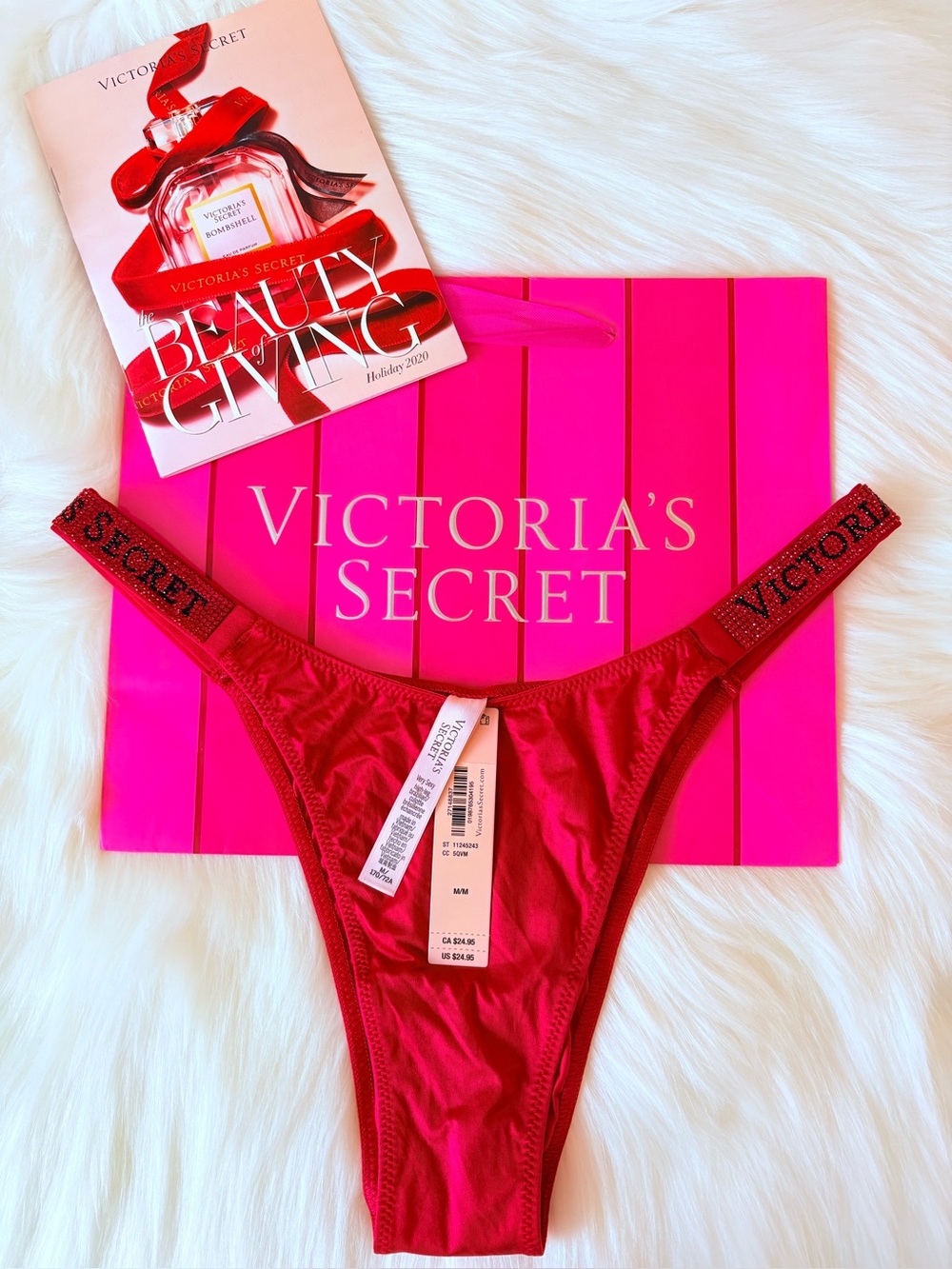 ❤️❤️Victoria’s Secret Logo shine strap panty (M)❤️❤️